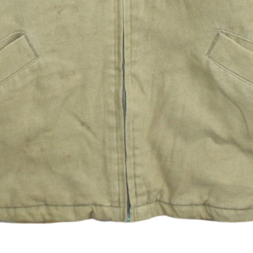 Review Base Men's Beige Hooded Cotton Full Zip Jacket M