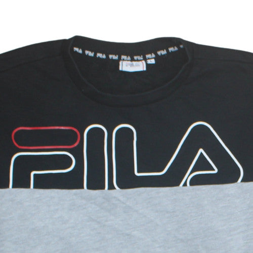 Fila Mens Black Grey Crew Neck Logo Sweatshirt Size L