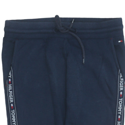 Tommy Hilfiger Men Blue Jogger Trousers S Regular Fit Logo Tape