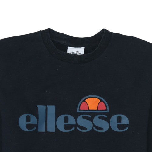 Ellesse Womens Black UK 10 Pullover Sweatshirt Cotton Blend Logo