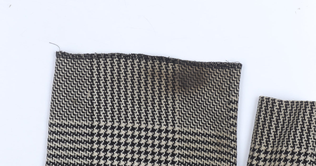 Light Before Dark Women's Black Check Tweed Paperbag Trousers XS