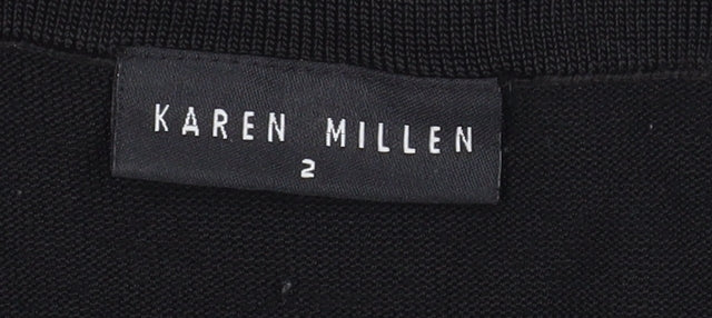 Karen Millen Women’s Black Off Shoulder Long Sleeve Blouse Size 10