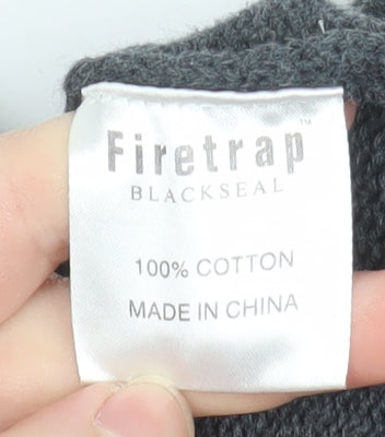 Firetrap Blackseal Men's Grey XL 1/2 Zip Knit Sweatshirt