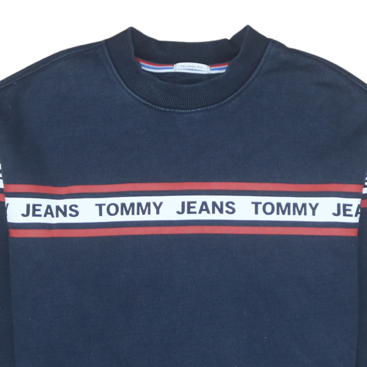 Tommy Jeans Men's Blue XS Relaxed Fit Logo Sweatshirt Pullover