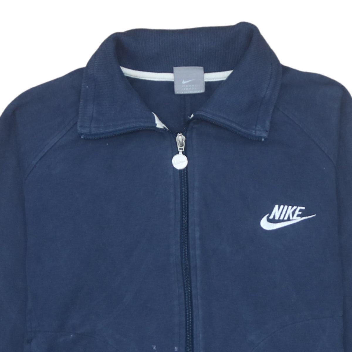 Nike Women's Blue Track Jacket M Full Zip Cotton Blend