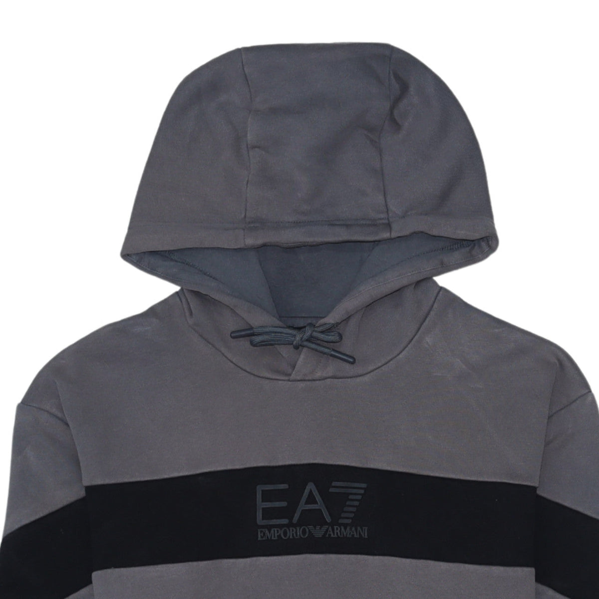 Emporio Armani EA7 Men's Grey Pullover Hoodie Size S Designer Logo