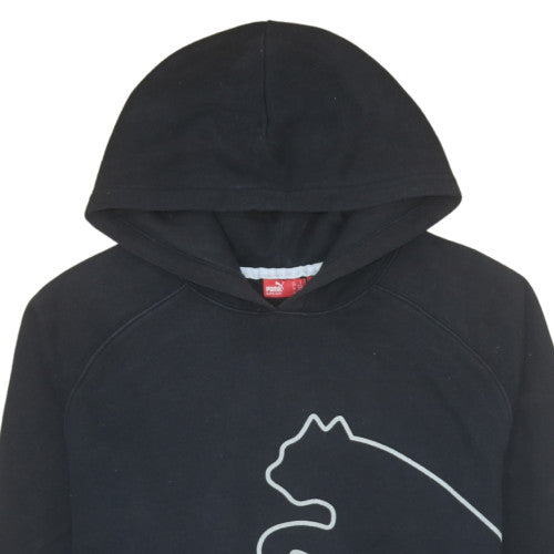 Puma Men's Black Pullover Hoodie Small Graphic Sports Fleece