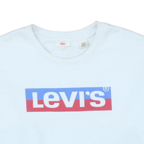 Levi's Women's White Logo Crew Neck Pullover Sweatshirt Size S