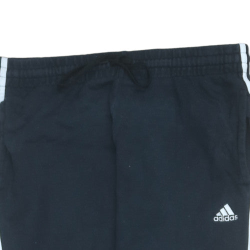 Adidas Womens Black Jogger Trousers L Fleece Elastic Waist