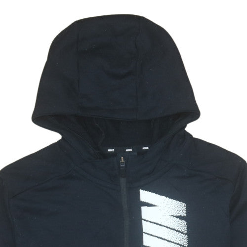Nike Boys Black Full Zip Hoodie XL 158-170cm Dri-Fit Sportswear
