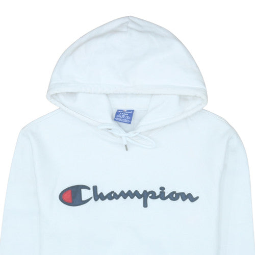 Champion Men's White Pullover Hoodie Size L Cotton Sportswear