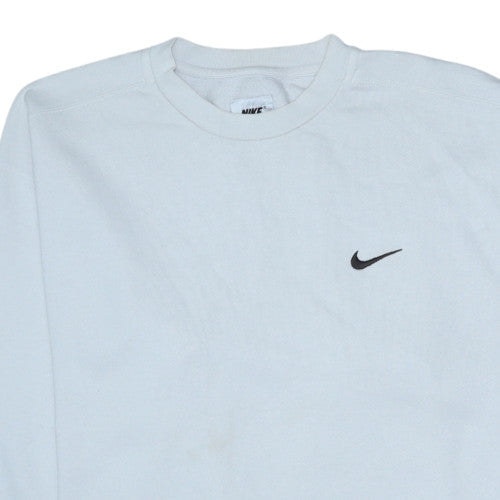 Nike Men's White L Pullover Sweatshirt Crew Neck Sports Fleece