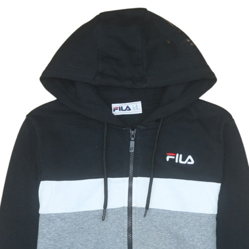 FILA Men's Black XS Full Zip Colour Block Hoodie