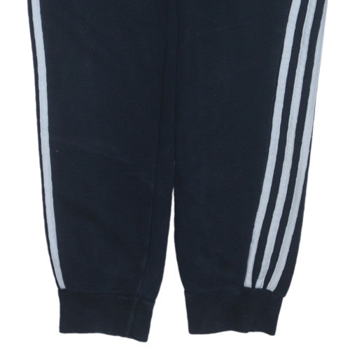 adidas Womens Black Jogger Trousers Size 12-14 Side Stripe Activewear