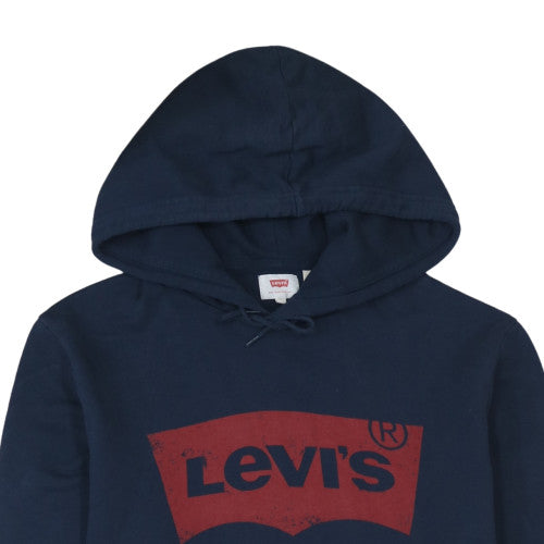 Levi's Men's Blue Pullover Hoodie L Logo Print Classic Style