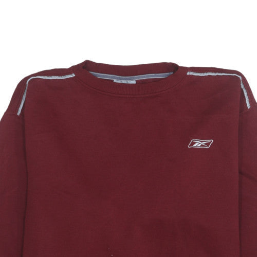 Reebok Men's Red Crew Neck Pullover Sweatshirt L Sports Fleece