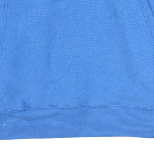Champion Men's Blue Pullover Hoodie M Fleece Logo Sweatshirt