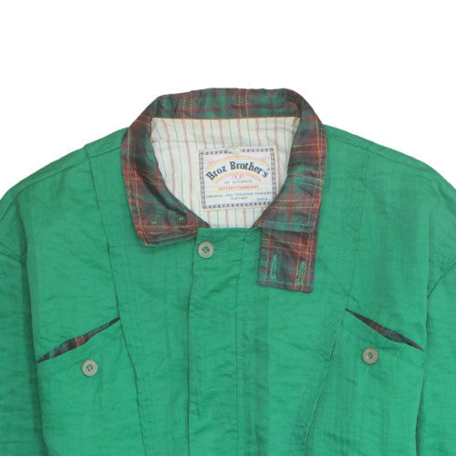 Broz Brother's Men's Green Cotton Bomber Jacket Size L Vintage