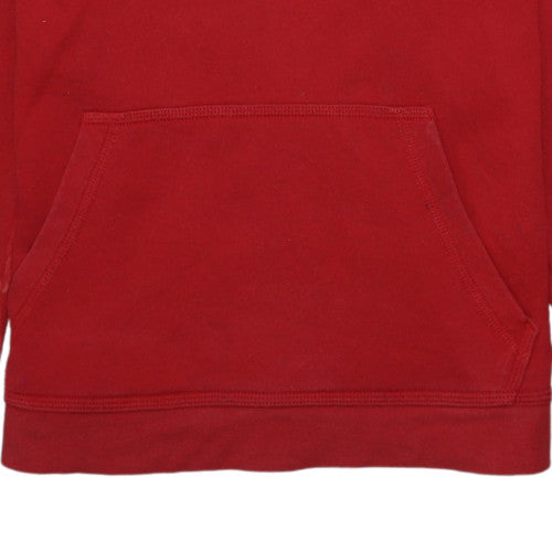 Nike Boys Red XL Pullover Hoodie with Logo Print - Casual Fleece Sweatshirt