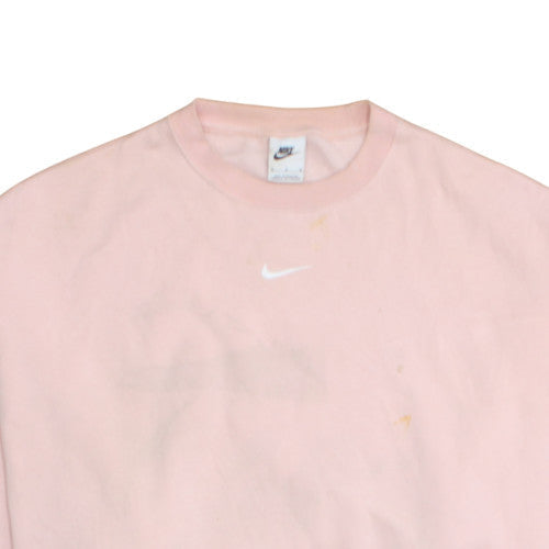 Nike Women Pink Crew Neck Pullover Sweatshirt M Cotton Blend