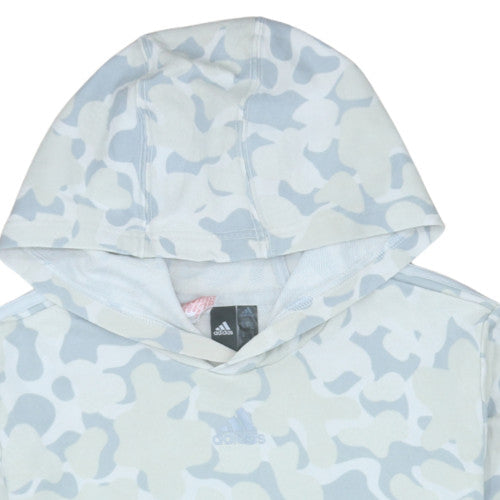 Adidas Boys Grey Camouflage Pullover Hoodie - Size 16 Years