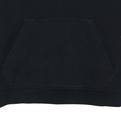 Adidas Men's Black Pullover Hoodie Small Logo 3-Stripes Fleece