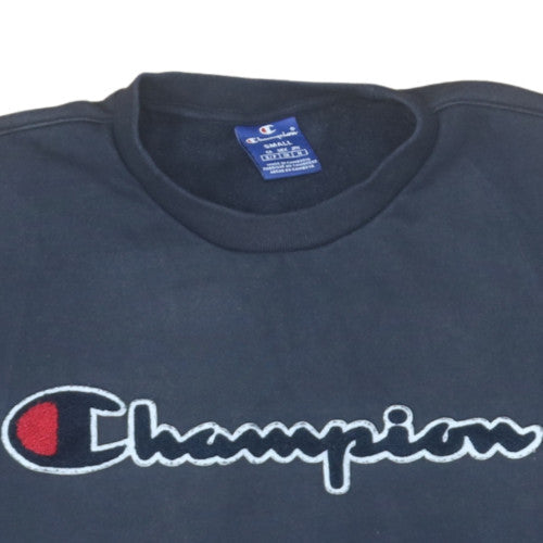 Champion Men's Blue Embroidered Logo Pullover Sweatshirt Small