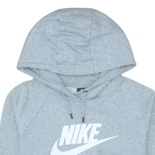 Nike Men’s Grey Pullover Hoodie S Fleece Logo Hooded Sweatshirt