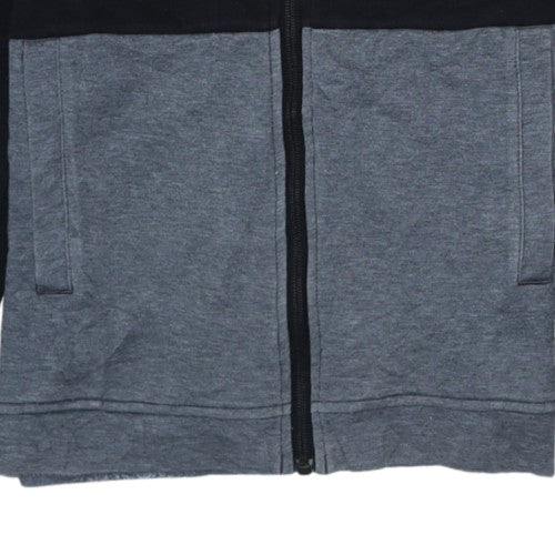 The North Face Boys Black Grey Full Zip Hoodie Size L Colourblock