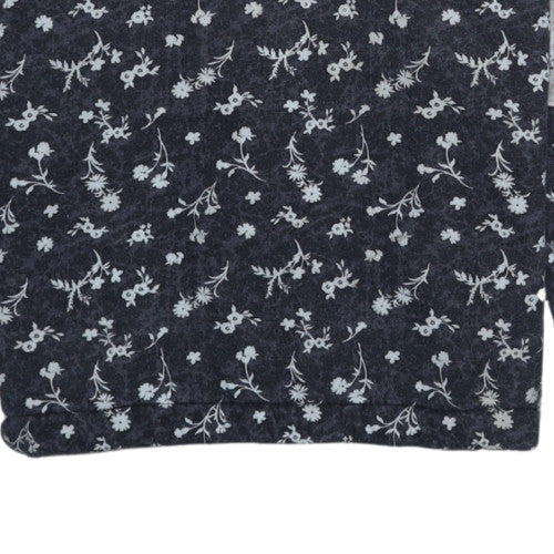 Fila Womens Grey Floral Logo Pullover Hoodie Size L