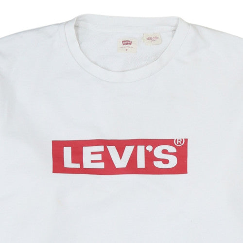 Levi's Men's White Graphic Logo Pullover Sweatshirt Size M