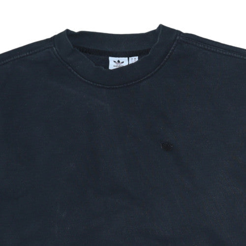Adidas Women Black XS Crew Neck Pullover Sweatshirt Cotton Blend