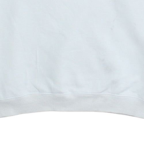 Nike Men's White Small Crew Neck Fleece Pullover Sweatshirt
