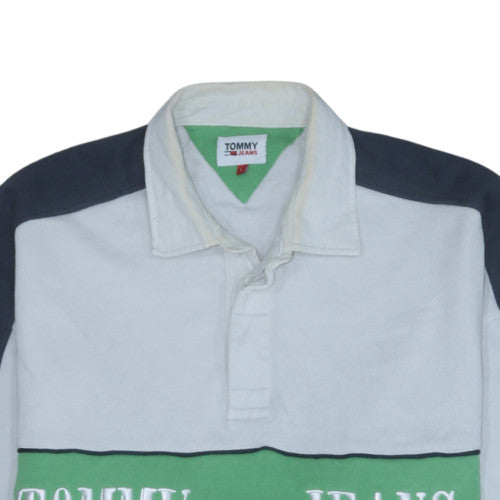 Tommy Jeans Mens Multicoloured L Henley Sweatshirt Retro Logo