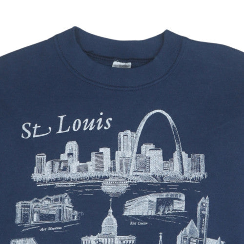 Fruit of the Loom Men’s Blue St. Louis Graphic Pullover Sweatshirt L