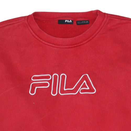 Fila Women Red XL Crew Neck Pullover Sweatshirt Classic Logo