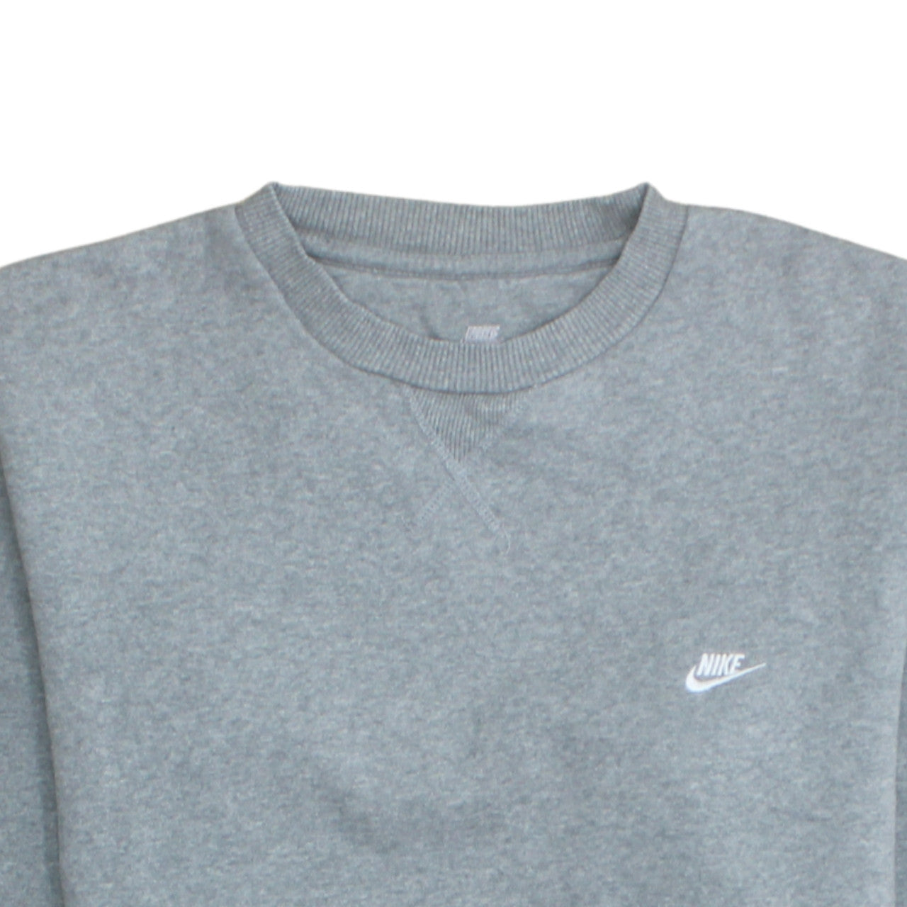 Nike Men Grey Crew Neck Pullover Sweatshirt M Regular Fit