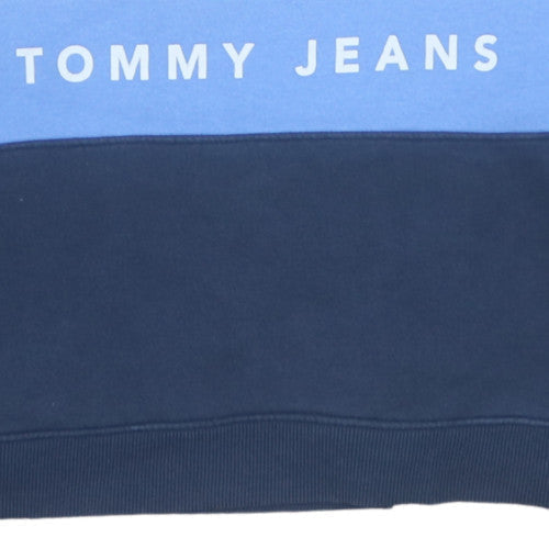 Tommy Jeans Women's Blue Colourblock Crew Neck Sweatshirt Size S