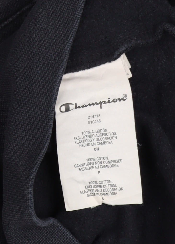 Champion Men's Black Small Pullover Hoodie with Embroidered Logo