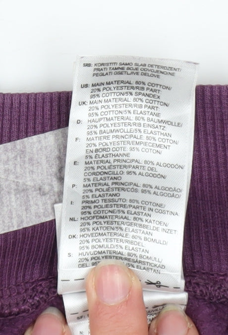 Reebok Classic Womens Purple Jogger Sweatpants S Cotton Blend