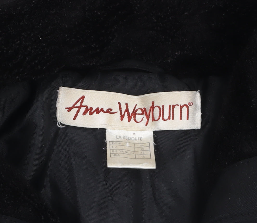 Anne Weyburn Women's Black Size 16 Mid-Length Puffer Coat