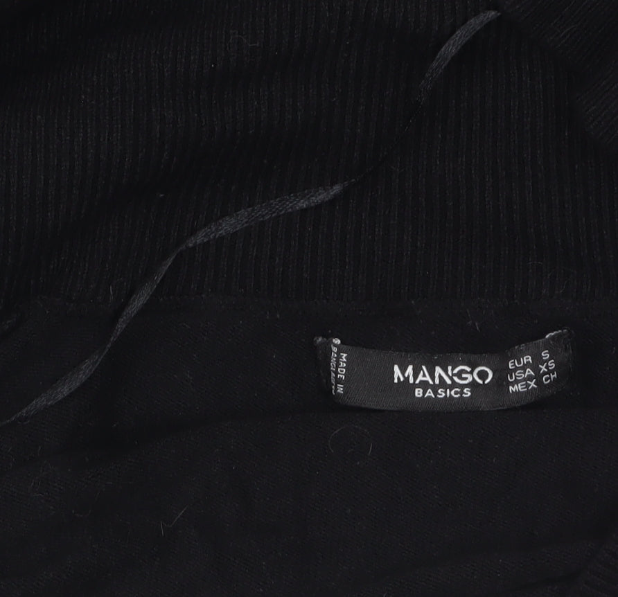 Mango Women's Black Knit Open Cardigan Size 8