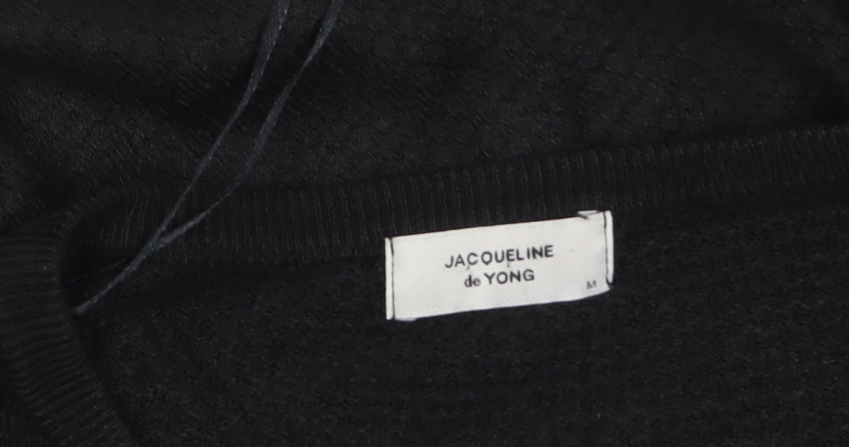 Jacqueline de Yong Women's Black Knit Crew Neck Jumper Size M