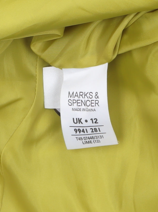 Marks & Spencer Women's Green Cotton Short Pea Coat UK 12
