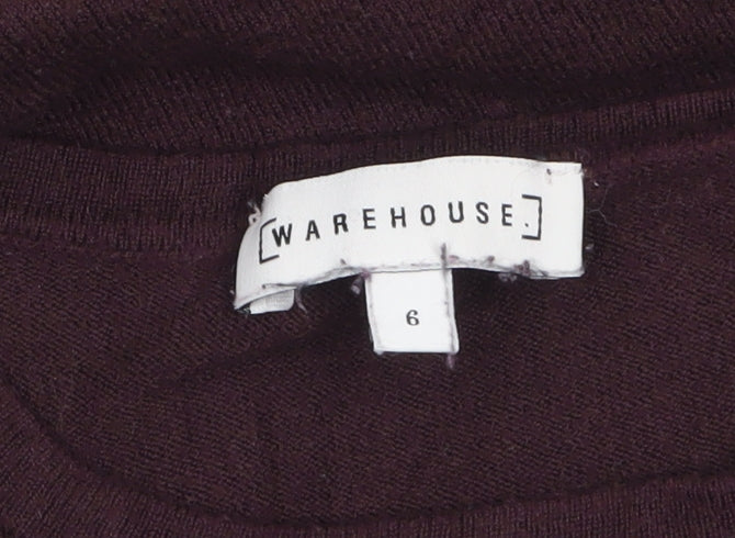 Warehouse Women Purple Size 6 Crew Neck Knit Pullover Jumper