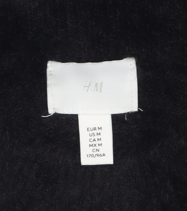 H&M Women's Black Mock Neck Long Sleeve Pullover Jumper Size 12
