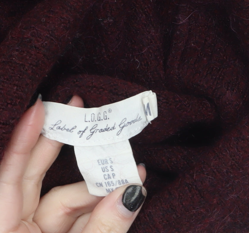 L.O.G.G. Womens Red Roll Neck Knit Jumper Size 10