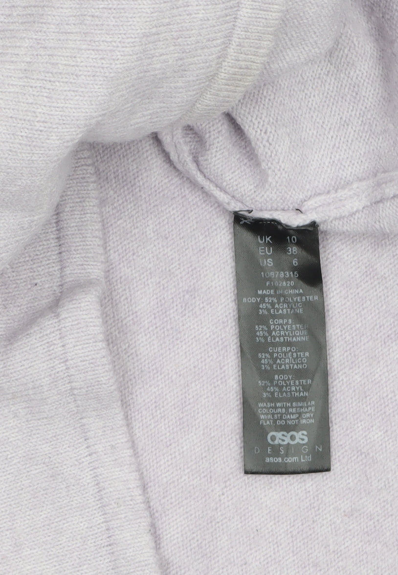 ASOS Women’s Purple Half Zip High Neck Jumper Size 10