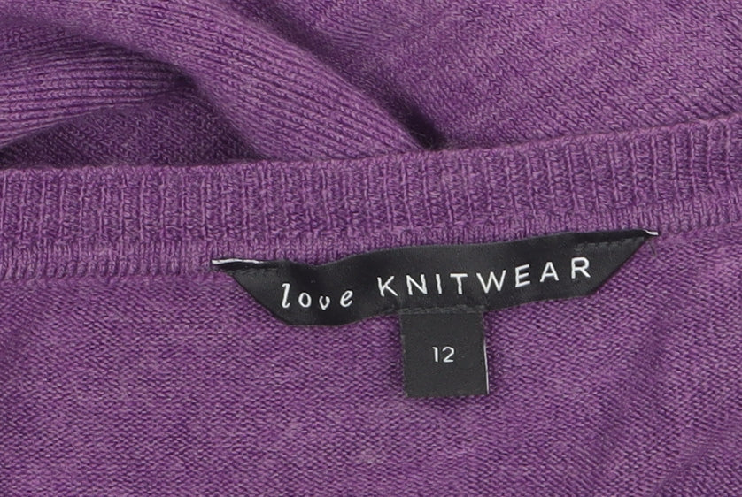 M&Co Women’s Purple Acrylic Crew Neck Long Sleeve Jumper Size 12