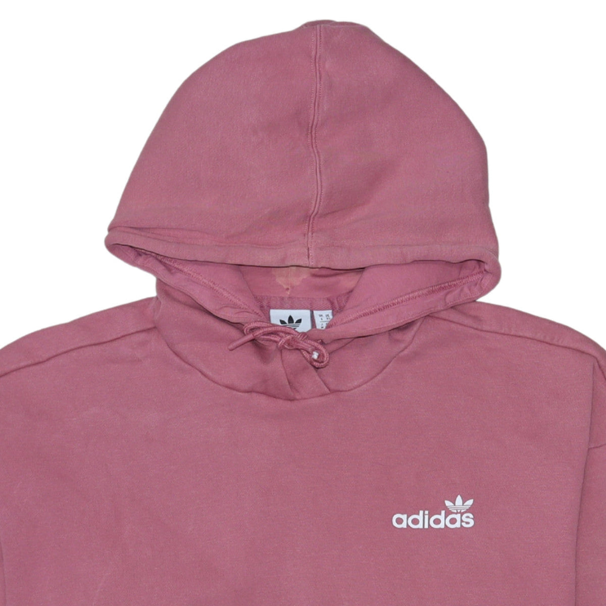 Adidas Womens Pink Pullover Hoodie XS Cotton Casual Logo Sweatshirt